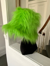Load image into Gallery viewer, Neon Green - Oversized Faux Fur Bucket Hat