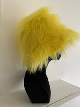 Load image into Gallery viewer, Vibrant Yellow Oversized Faux Fur Bucket Hat