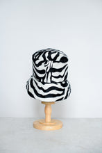 Load image into Gallery viewer, Zebra Print - Oversized Faux Fur Bucket Hat