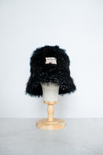 Load image into Gallery viewer, Black Glitter - Oversized Faux Fur Bucket Hat
