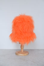Load image into Gallery viewer, Neon Orange - Oversized Faux Fur Bucket Hat
