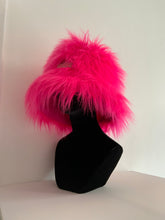 Load image into Gallery viewer, Neon Pink - Oversized Faux Fur Bucket Hat
