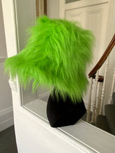 Load image into Gallery viewer, Neon Green - Oversized Faux Fur Bucket Hat
