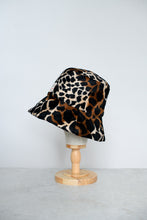 Load image into Gallery viewer, Leopard Print - Oversized Faux Fur Bucket Hat
