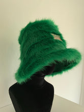 Load image into Gallery viewer, Kelly Green - Oversized Faux Fur Bucket Hat
