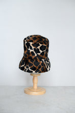 Load image into Gallery viewer, Leopard Print - Oversized Faux Fur Bucket Hat
