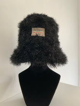 Load image into Gallery viewer, Black Glitter - Oversized Faux Fur Bucket Hat
