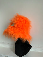 Load image into Gallery viewer, Neon Orange - Oversized Faux Fur Bucket Hat
