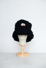 Load image into Gallery viewer, Black Astrakhan - Oversized Faux Fur Bucket Hat
