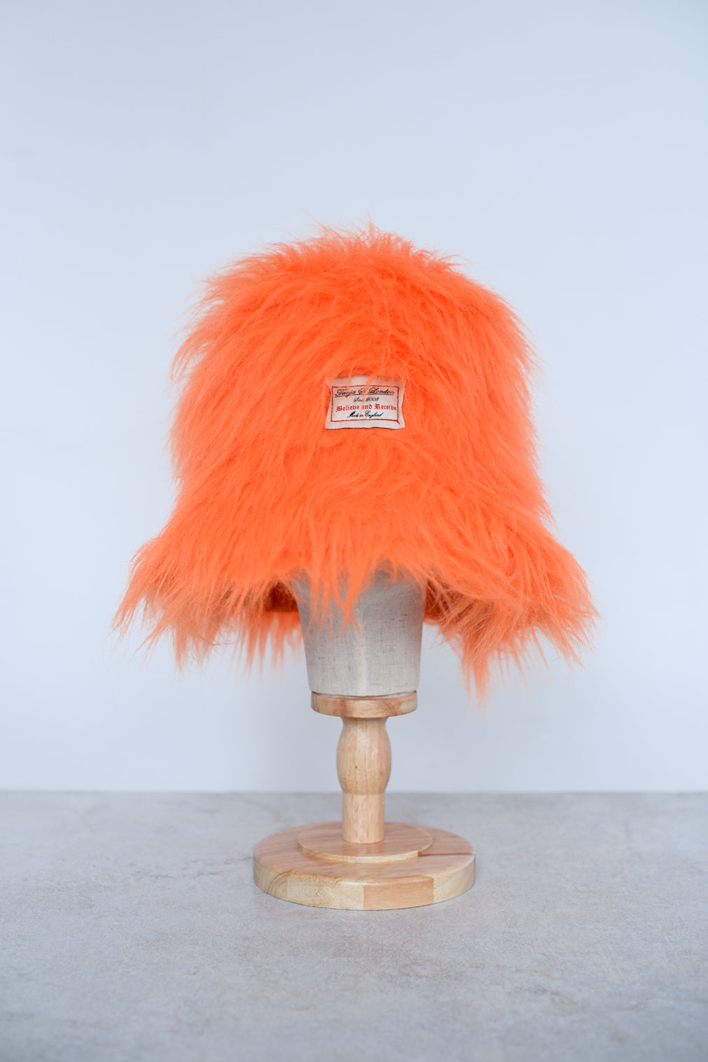 Neon Orange - Oversized Faux Fur Bucket Hat