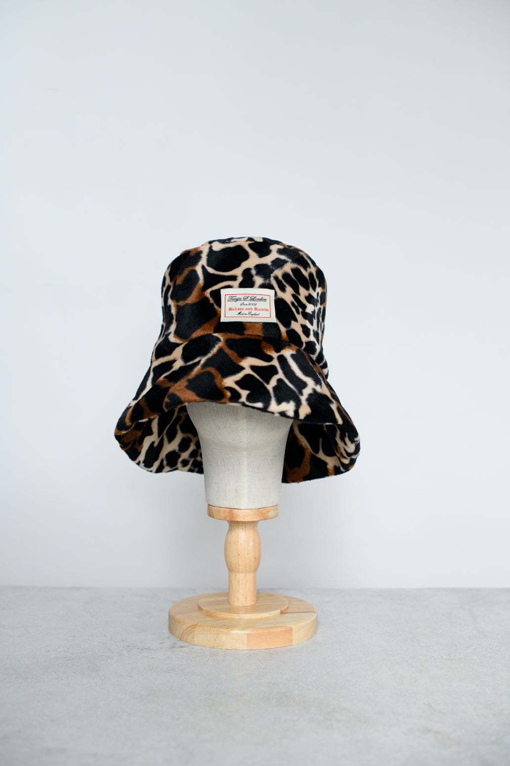 Leopard Print - Oversized Faux Fur Bucket Hat