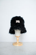 Load image into Gallery viewer, Black Glitter - Oversized Faux Fur Bucket Hat
