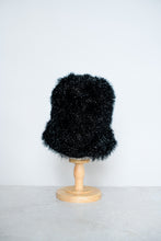 Load image into Gallery viewer, Black Glitter - Oversized Faux Fur Bucket Hat
