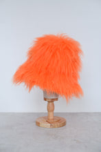 Load image into Gallery viewer, Neon Orange - Oversized Faux Fur Bucket Hat

