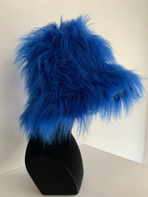 Load image into Gallery viewer, Royal Blue - Oversized Faux Fur Bucket Hat
