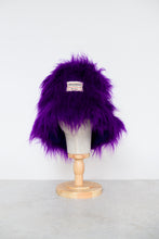 Load image into Gallery viewer, Deep Violet - Oversized Faux Fur Bucket Hat
